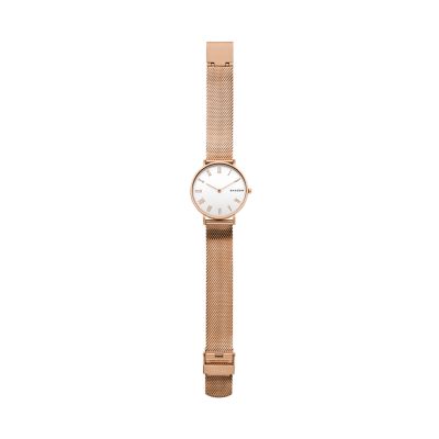 HALD SLIM ローズトーン シルクメッシュウォッチ SKW2714 - Skagen