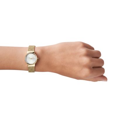 Armbanduhr 'Freja-mini' gold-braun - SKAGEN DENMARK » günstig online kaufen