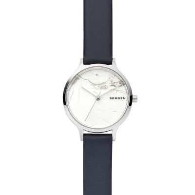 予約販売 ANITA SKAGEN AUTOMATIC レザーウォッチ ブルー 時計 - www