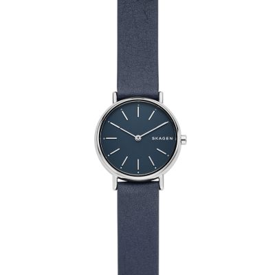 Signatur Two Hand Blue Leather Watch