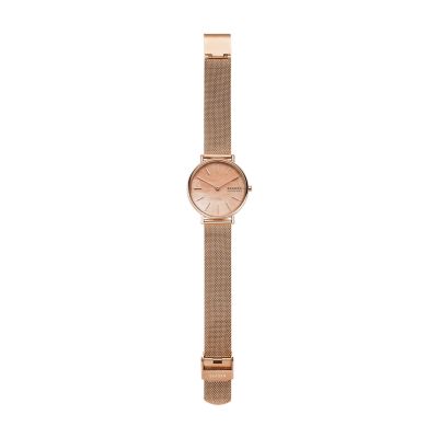 SIGNATUR SLIM ローズトーンスチールメッシュウォッチ SKW2732 - Skagen