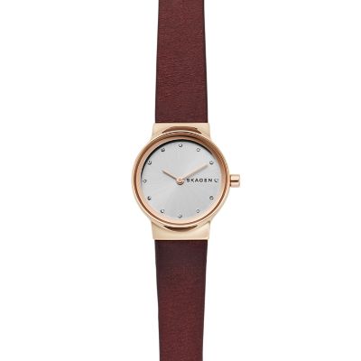 Freja Black Leather Watch SKW2668 Skagen