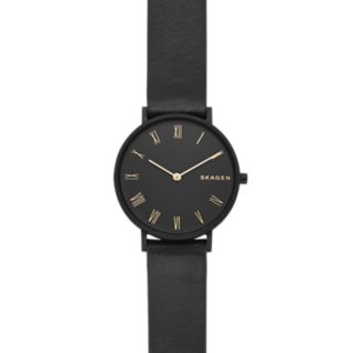 Hald Slim Black Leather Watch