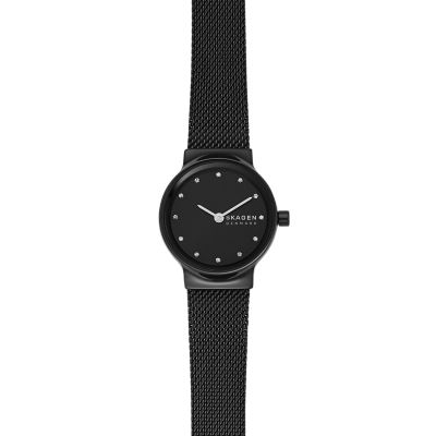 skagen black mesh watch