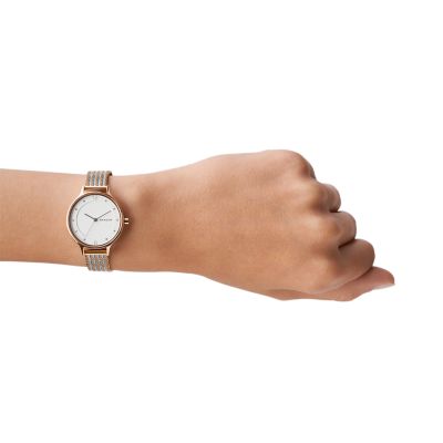 Skagen anita shop two tone watch