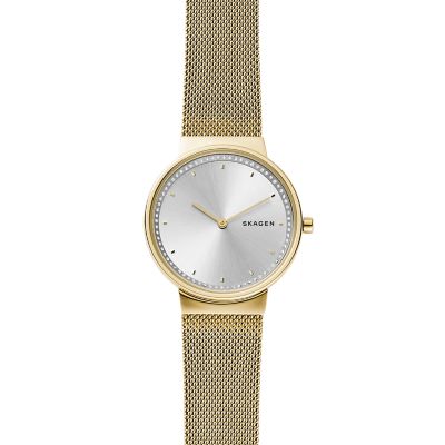 Annelie Two Hand Silver Tone Steel Mesh Watch