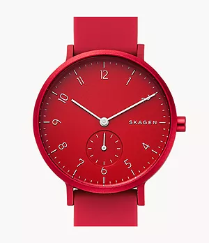 Aaren Kulor Poppy Red Silicone 36mm Watch