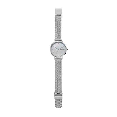 Anita Mother of Pearl Silver Tone Steel Mesh Watch SKW2775 Skagen