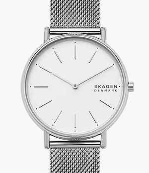 Signatur Silver-Tone Steel Mesh Watch