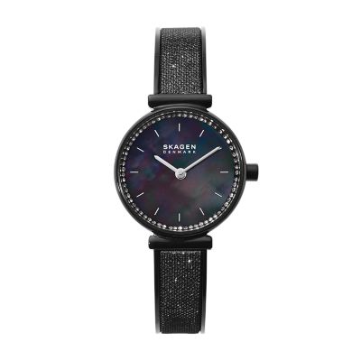 Annelie Silver Tone Glitz Mesh Bangle Watch