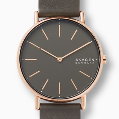 Signatur Charcoal Leather Watch