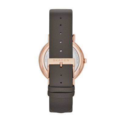 Signatur Charcoal Leather Watch SKW2794 - Skagen