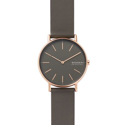 Signatur Charcoal Leather Watch SKW2794 - Skagen