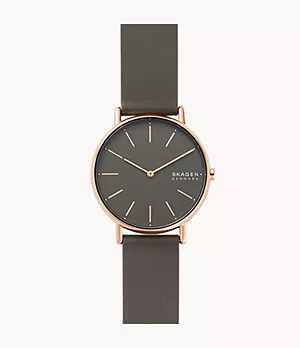 Signatur Charcoal Leather Watch