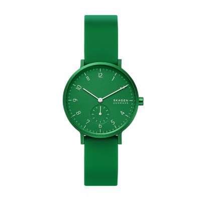 AAREN KULOR 36mm フォレストグリーンシリコンウォッチ SKW2804 - Skagen