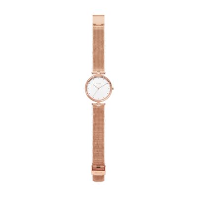 TANJA 三針 ローズトーンスチールメッシュウォッチ SKW2827 - Skagen