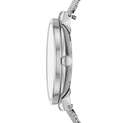 Annelie Two-Hand Silver-Tone Steel Mesh Watch