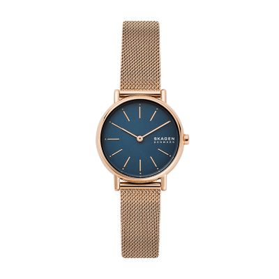 Signatur Lille Two-Hand Rose-Tone Steel Mesh Watch