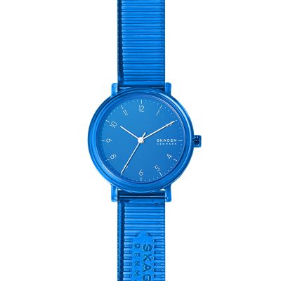 AAREN TRANSPARENT 三針 ブルー 36mmウォッチ SKW2855 - Skagen