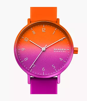 Aaren Ombre Three-Hand Multi-Coloured Silicone 36mm Watch