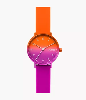 Aaren Ombre Three-Hand Multi-Coloured Silicone 36mm Watch