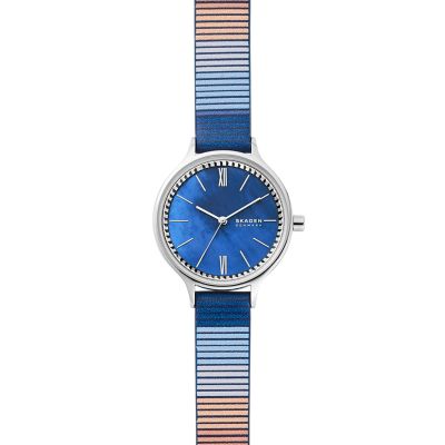 ANITA 三針 ブルーレザーウォッチ SKW2906 - Skagen