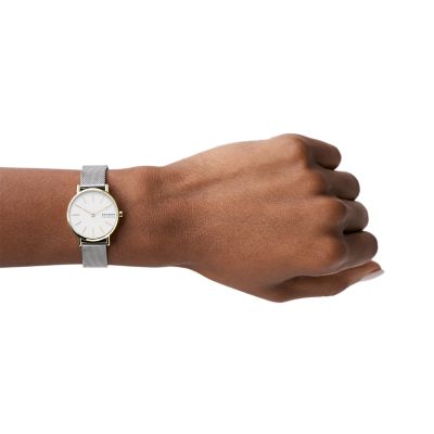 Ryle Solar-Powered Midnight Stainless Steel Mesh Watch