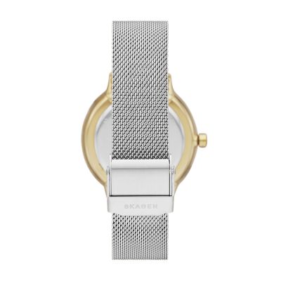 Riis Three-Hand Silver-Tone Steel Mesh Watch SKW2912 - Skagen