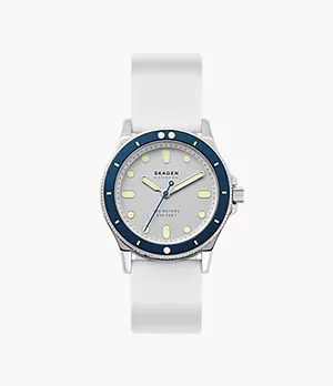 Fisk Three-Hand White Silicone Watch