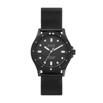 Skagen black shop mesh watch