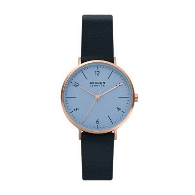 Aaren Naturals Three Hand Blue Strap Made With Apple Watch