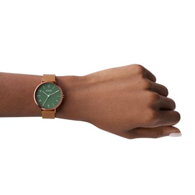 Aaren green leather watch best sale