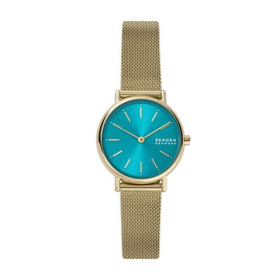 Signatur Lille Two-Hand Gold-Tone Steel Mesh Watch