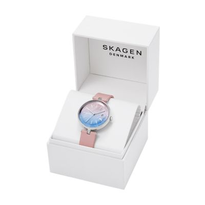 KAROLINA ソーラー ブラッシュ LiteHide™レザーウォッチ SKW2989 - Skagen