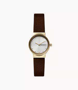 Freja Lille Two-Hand Espresso Eco Leather Watch