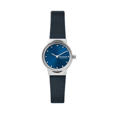 Freja Lille Two-Hand Ocean Blue Stainless Steel Mesh Watch