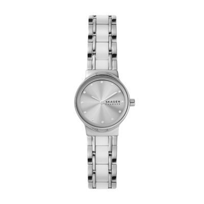 Freja Lille Two Hand Silver Tone Stainless Steel and Ceramic Watch