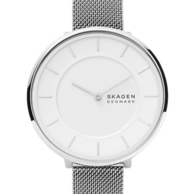 Gitte Two-Hand Silver-Tone Stainless Steel Mesh Watch