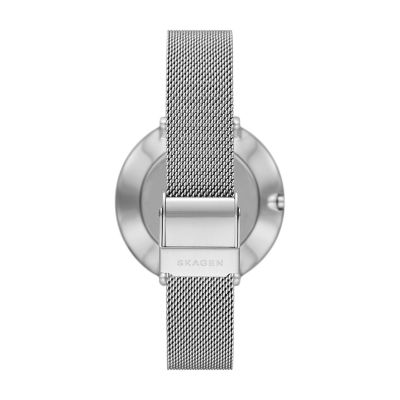 Gitte Two-Hand Silver-Tone Stainless Steel Mesh Watch