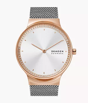 Freja Two-Hand Silver-Tone Stainless Steel Mesh Watch