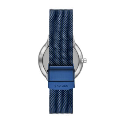 Freja Two Hand Ocean Blue Stainless Steel Mesh Watch SKW3018 Skagen