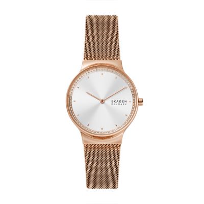 ★SKAGEN ★ローズゴールドトーンスチールメッシュウォッチ★