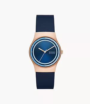 Skagen Sol Solar-Powered Ocean Blue Leather Watch