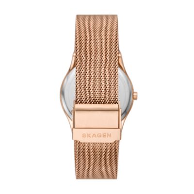 Skagen Sol Solar-Powered Rose Gold Stainless Steel Mesh Watch