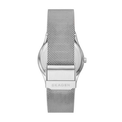 Skagen Sol Solar-Powered Silver Stainless Steel Mesh Watch