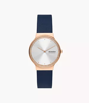 Freja Two-Hand Ocean Blue Leather Watch