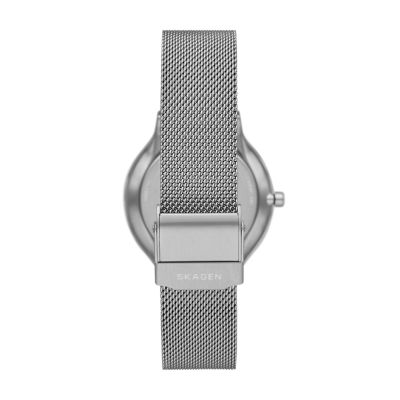 Freja Two Hand Silver Stainless Steel Mesh Watch SKW3028 Skagen