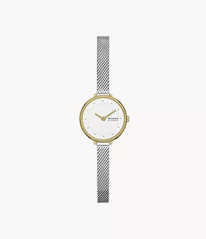 Gitte Lille Two-Hand Silver Stainless Steel Mesh Watch
