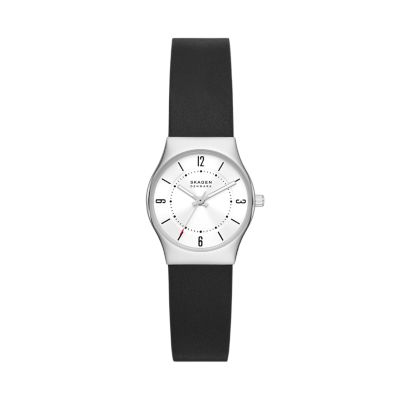 Grenen Lille Three-Hand Midnight Leather Watch