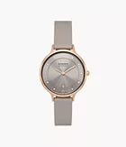 Anita Three-Hand Date Greystone Eco Leather Watch
